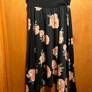 Apt. 9 Black Dress with Peach Floral Design